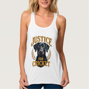 Justice For Cricket Vintage Dog Memorial Typograph Singlet