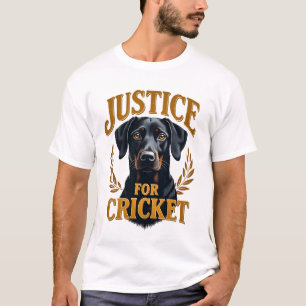 Justice For Cricket Vintage Dog Memorial Typograph T-Shirt