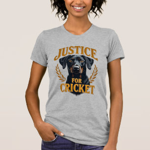 Justice For Cricket Vintage Dog Memorial Typograph T-Shirt