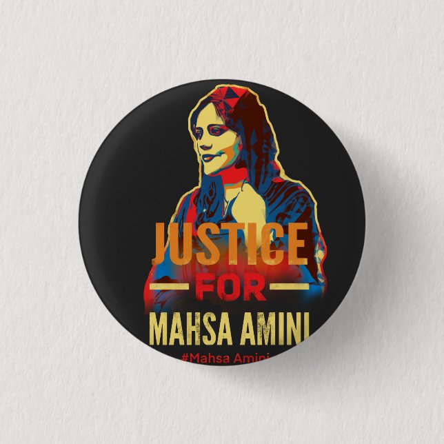 Justice for Mahsa Amini 3 Cm Round Badge (Front)
