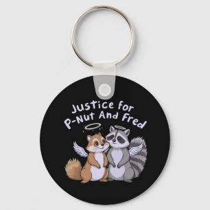Justice for P-Nut and Fred A Humourous Stand Key Ring