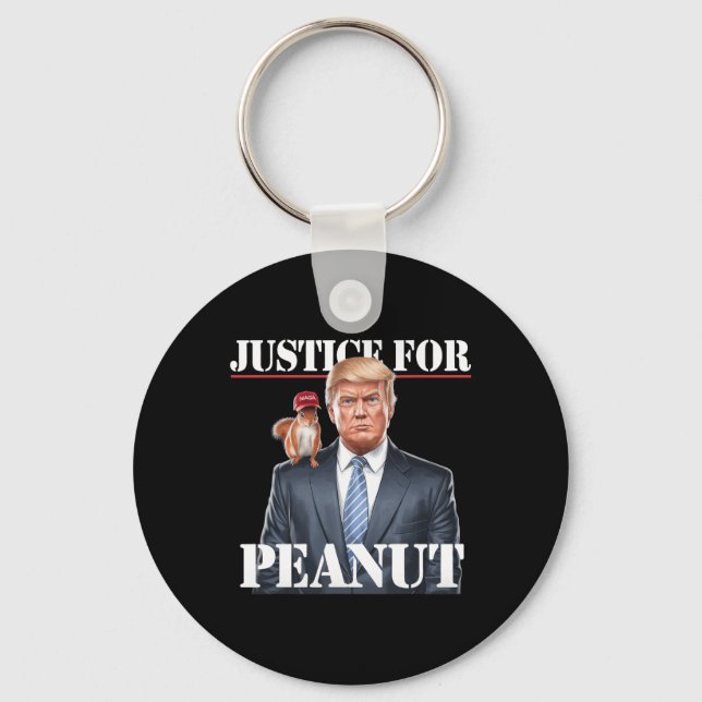 Justice For Peanut The Squirrel – Christmas Xmas S Key Ring (Front)
