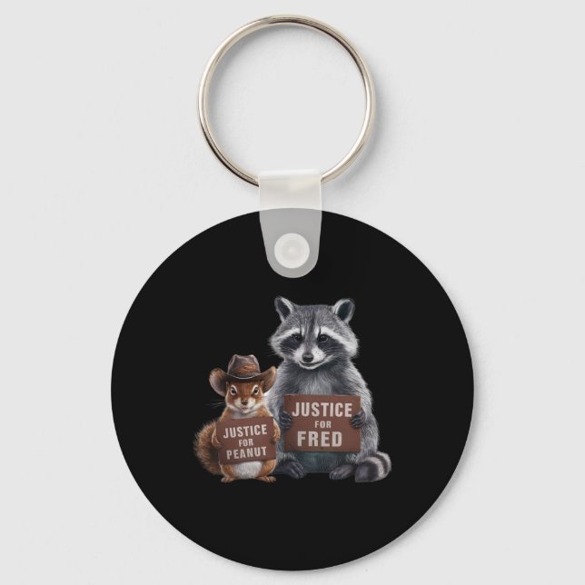 Justice For Peanut The Squirrel Justice For Fred T Key Ring (Front)