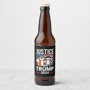 Justice For Peanut Win Trump 2024 Beer Bottle Label