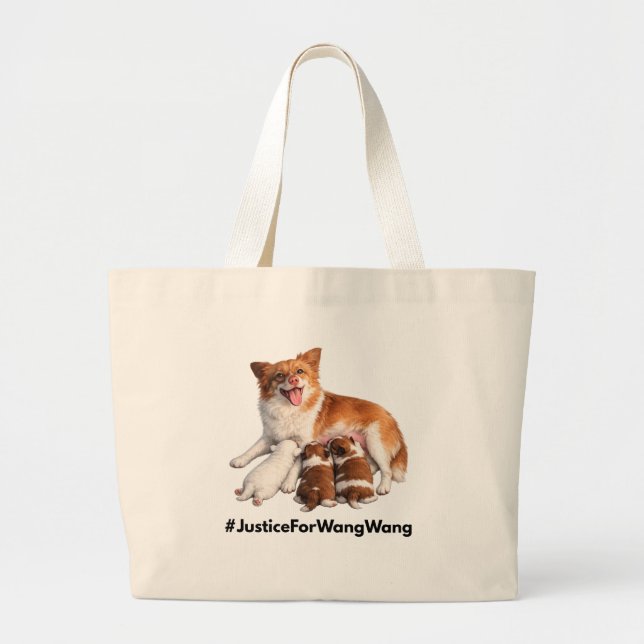 Justice for Wang Wang Large Tote Bag (Front)