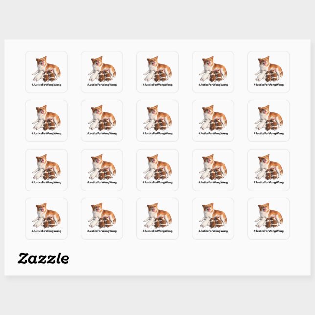 Justice for Wang Wang Square Sticker (Sheet)