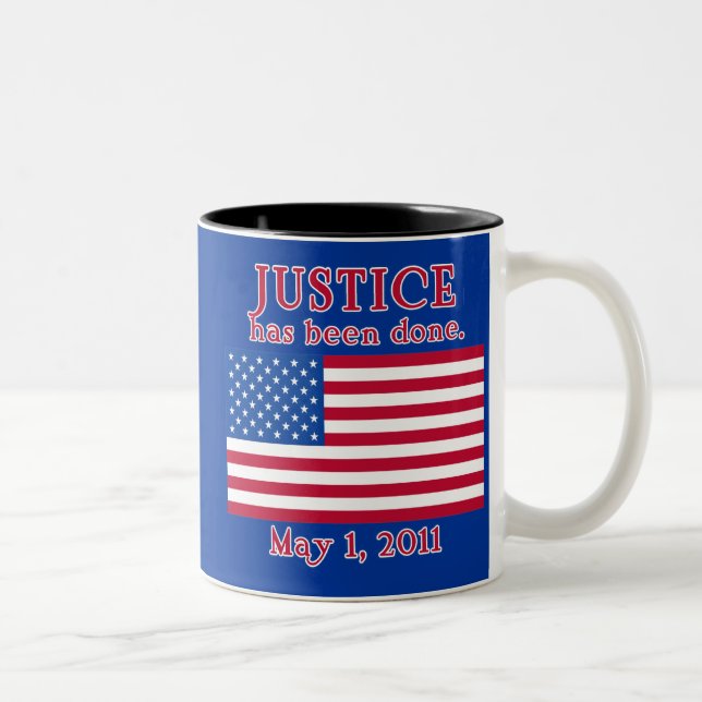 JUSTICE HAS BEEN DONE Tshirt Two-Tone Coffee Mug (Right)