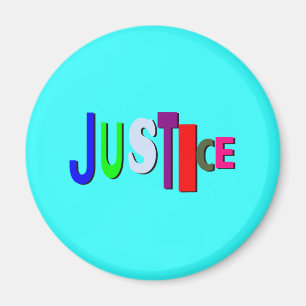 Justice in Color Round Magnet A