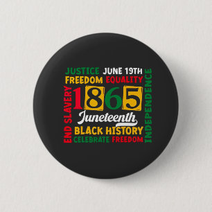 Justice June 19th Freedom Equality 1865 6 Cm Round Badge