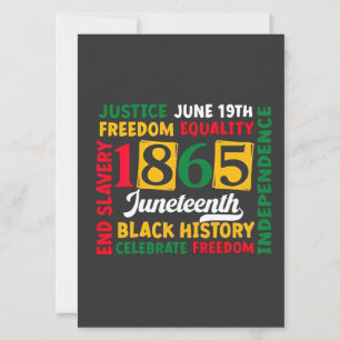 Justice June 19th Freedom Equality 1865 Invitation