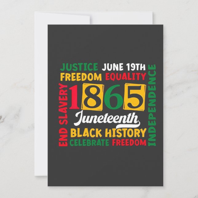 Justice June 19th Freedom Equality 1865 Save The Date (Front)