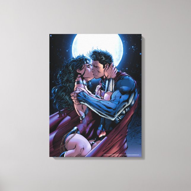 Justice League #12 Wonder Woman & Superman Kiss Canvas Print (Front)