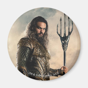 Justice League   Aquaman On Battlefield Magnet