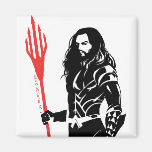 Justice League   Aquaman Pose Noir Pop Art Magnet
