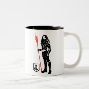 Justice League Aquaman Pose Noir Pop Art Two-Tone Coffee Mug