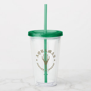 Justice League Aquaman Retro Trident Emblem Acrylic Tumbler