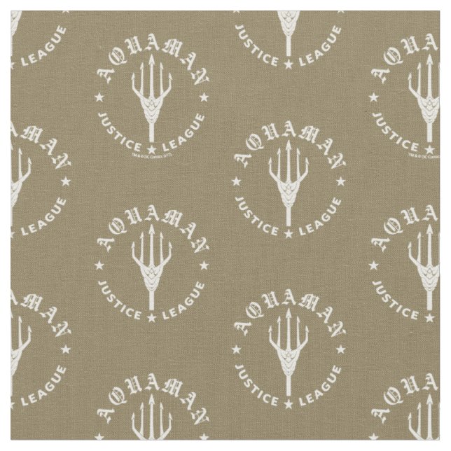 Justice League | Aquaman Retro Trident Emblem Fabric (Close Up)