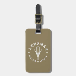 Justice League Aquaman Retro Trident Emblem Luggage Tag