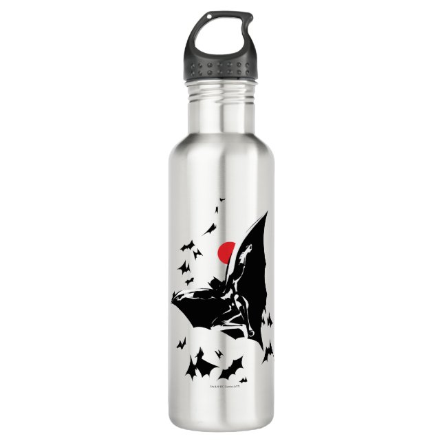 Justice League | Batman in Cloud of Bats Pop Art 710 Ml Water Bottle (Front)