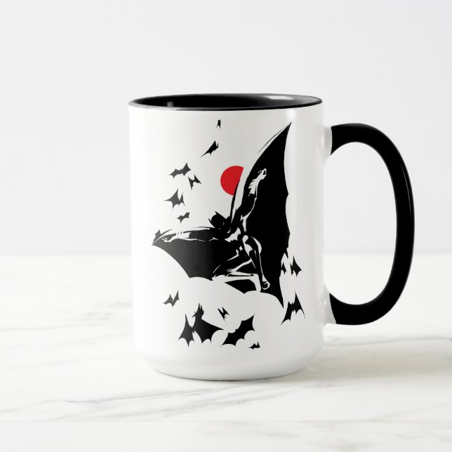 Justice League | Batman in Cloud of Bats Pop Art Mug (Right)