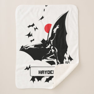 Justice League   Batman in Cloud of Bats Pop Art Sherpa Blanket