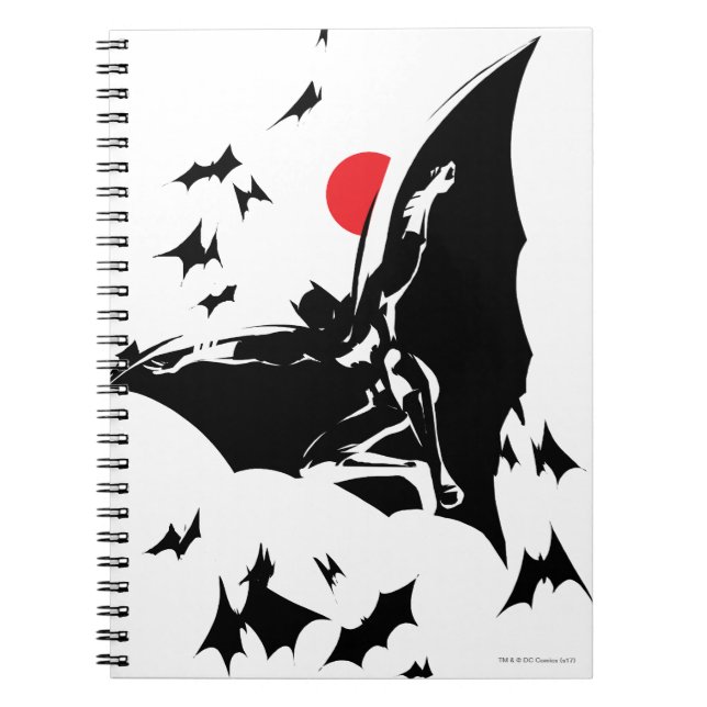 Justice League | Batman in Cloud of Bats Pop Art Spiral Notebook (Front)
