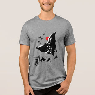 Justice League   Batman in Cloud of Bats Pop Art Tri-Blend Shirt
