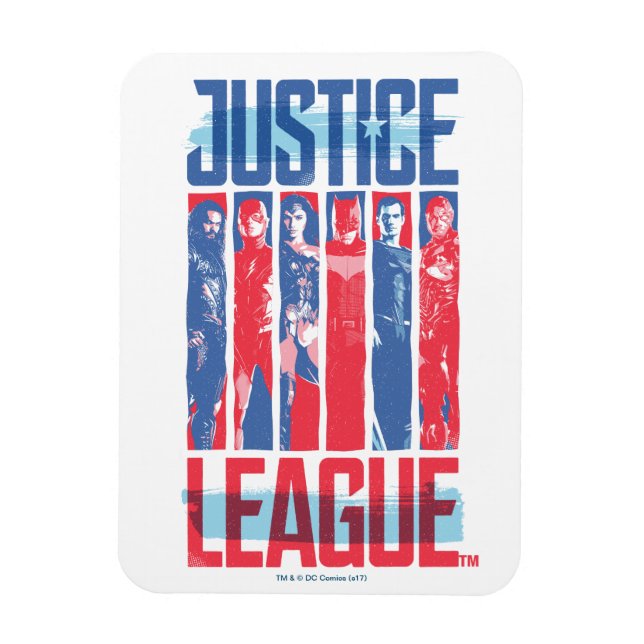 Justice League | Blue & Red Group Pop Art Magnet (Vertical)