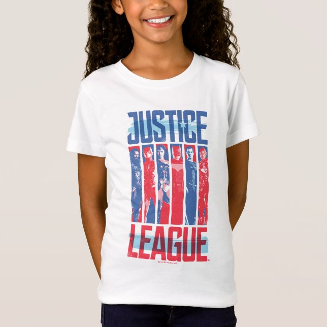 Justice League | Blue & Red Group Pop Art T-Shirt (Front)