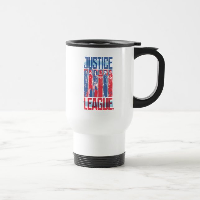 Justice League | Blue & Red Group Pop Art Travel Mug (Right)