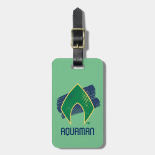 Justice League Brush & Halftone Aquaman Symbol Luggage Tag
