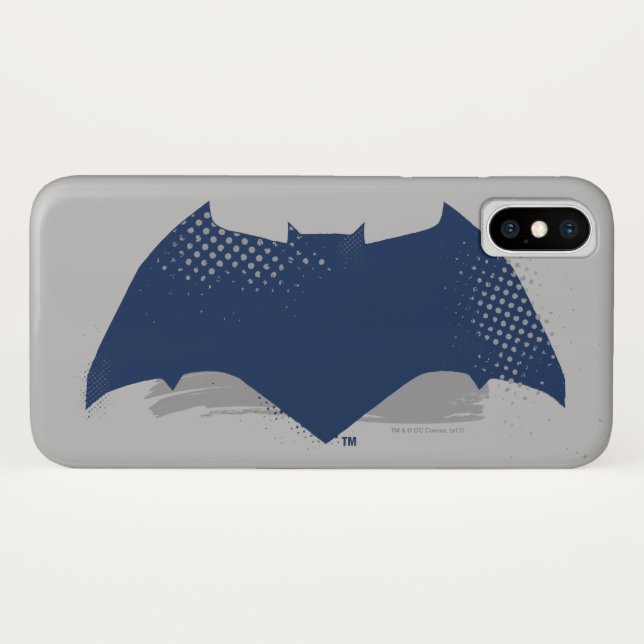 Justice League | Brush & Halftone Batman Symbol Case-Mate iPhone Case (Back (Horizontal))