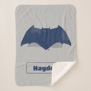 Justice League   Brush & Halftone Batman Symbol Sherpa Blanket