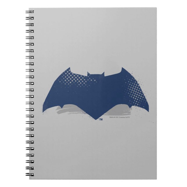 Justice League | Brush & Halftone Batman Symbol Spiral Notebook (Front)