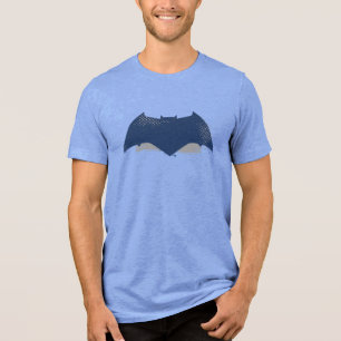 Justice League   Brush & Halftone Batman Symbol Tri-Blend Shirt