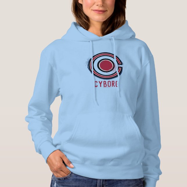 Justice League | Brush & Halftone Cyborg Symbol Hoodie (Front)