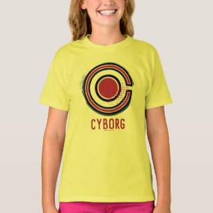 Justice League   Brush & Halftone Cyborg Symbol T-Shirt