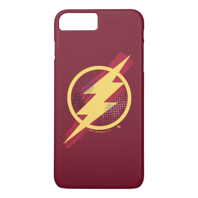 Justice League | Brush & Halftone Flash Symbol Case-Mate iPhone Case (Back)