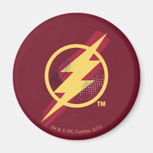 Justice League   Brush & Halftone Flash Symbol Magnet