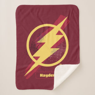 Justice League Brush & Halftone Flash Symbol Sherpa Blanket