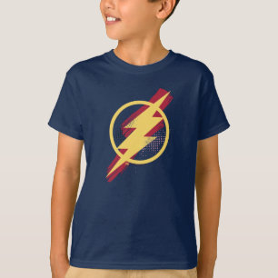 Justice League Brush & Halftone Flash Symbol T-Shirt