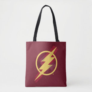 Justice League   Brush & Halftone Flash Symbol Tote Bag