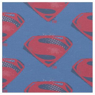 Justice League Brush & Halftone Superman Symbol Fabric