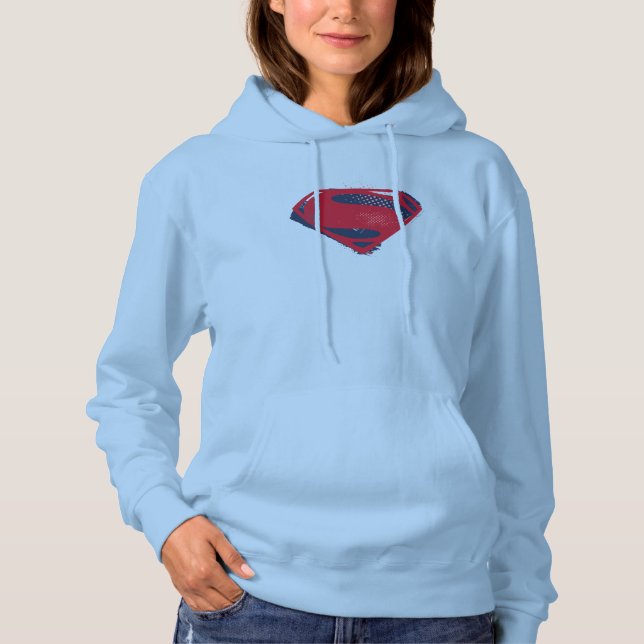 Justice League | Brush & Halftone Superman Symbol Hoodie (Front)