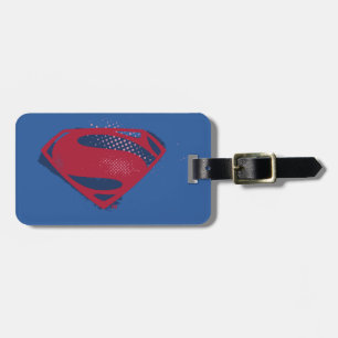 Justice League   Brush & Halftone Superman Symbol Luggage Tag