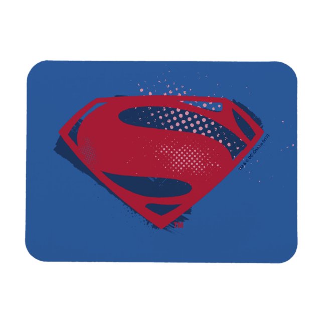 Justice League | Brush & Halftone Superman Symbol Magnet (Horizontal)