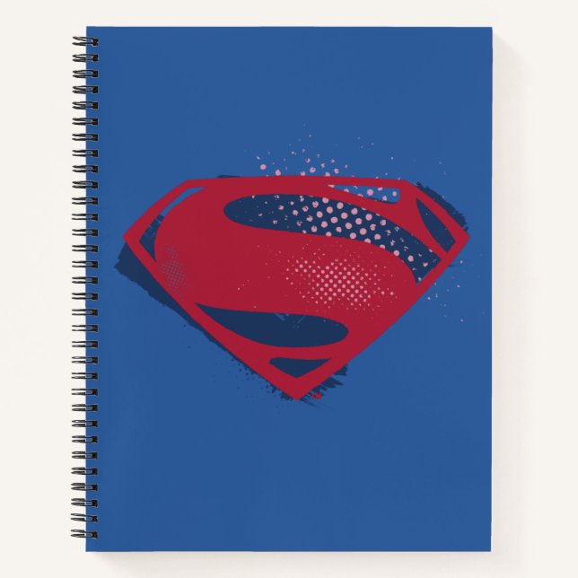 Justice League | Brush & Halftone Superman Symbol Notebook (Front)