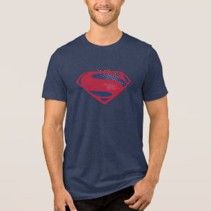 Justice League   Brush & Halftone Superman Symbol Tri-Blend Shirt
