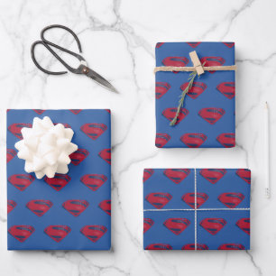 Justice League   Brush & Halftone Superman Symbol Wrapping Paper Sheet