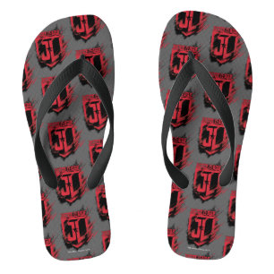 Justice League   Brushed Paint JL Shield Jandals